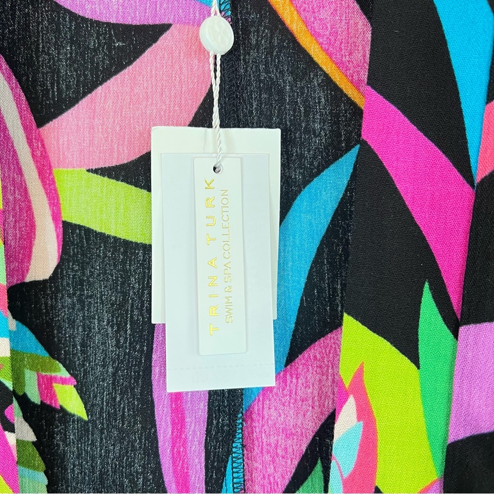 Trina Turk Birds Of Paradise Fringe Kimono Swim Cover Up One Size NWT - Picture 11 of 13